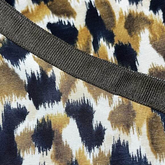 Talbots Vintage Skirt Leopard Print Black Brown Silk Linen Blend Sz 8 Mobwife - Picture 6 of 14